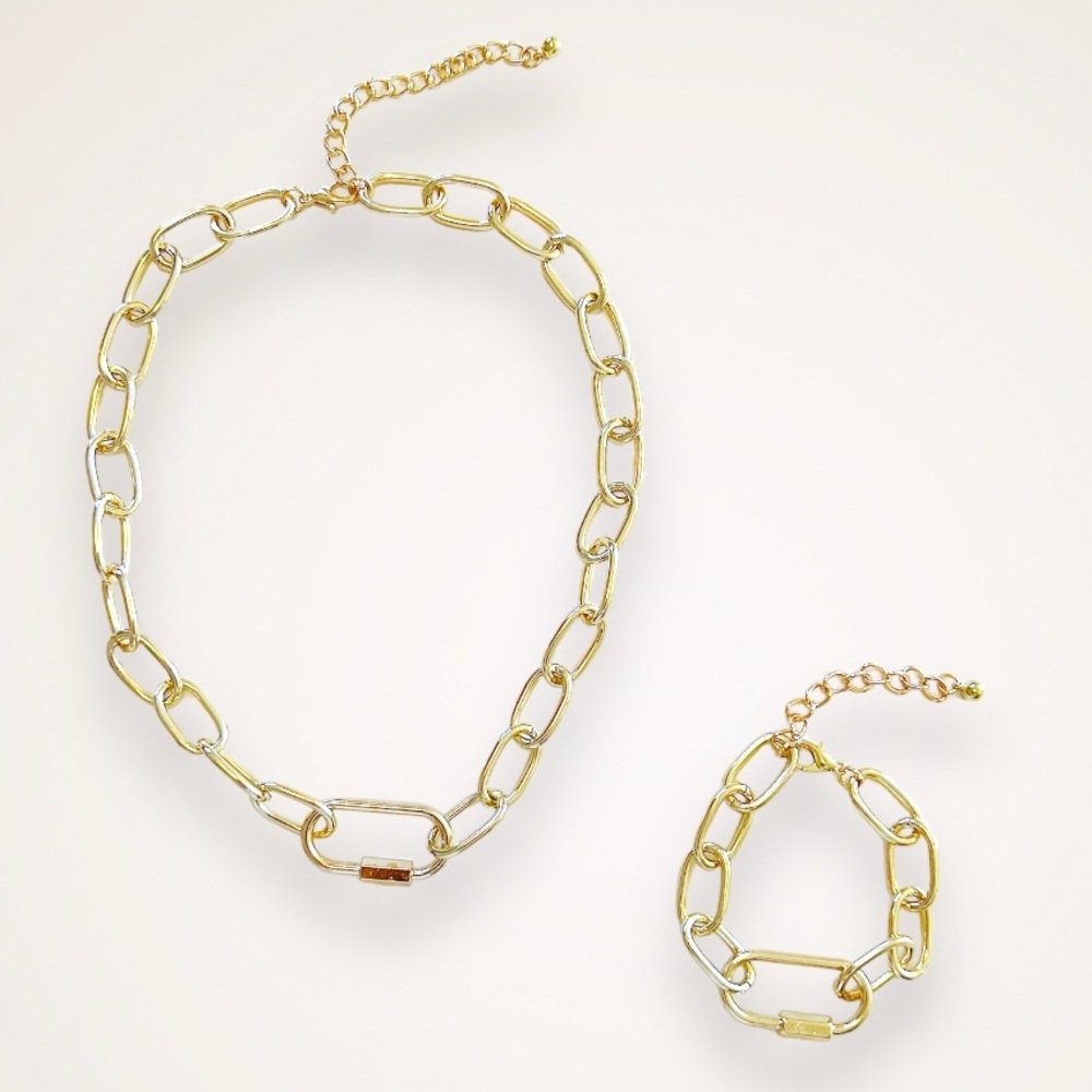 Chainlink Necklace and Bracelet Set